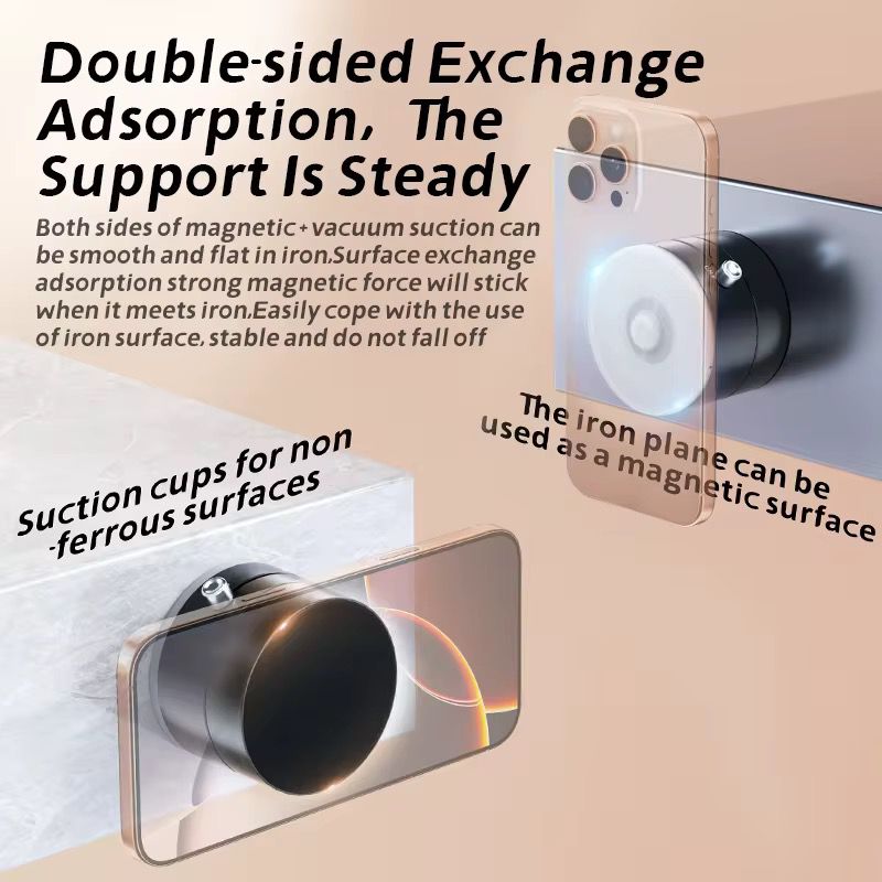 Support de téléphone magnétique à ventouse double face extensible